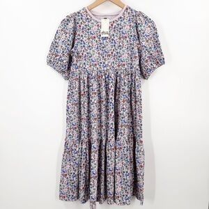 Tea Collection Kitty Ditsy Flowy Tiered Midi Dress